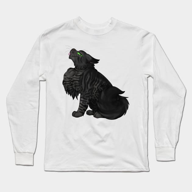 Black Tabby Longhair Long Sleeve T-Shirt by spyroid101